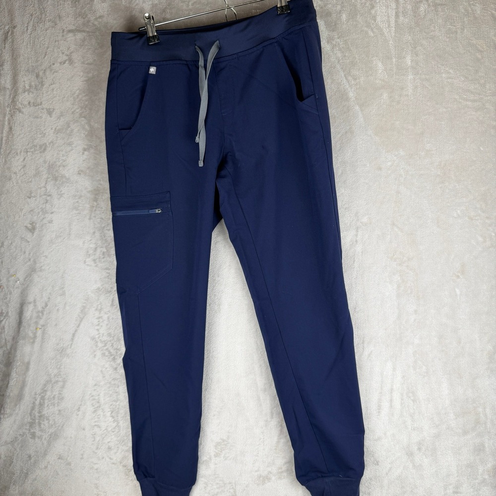 FIGS Technical Collection Navy Blue Jogger Scrub Pants‎ Womens Small Drawstring